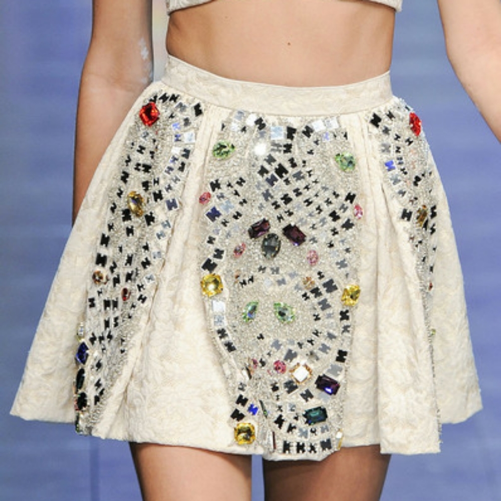 Runway Dolce & Gabbana crystal embellished skirt NWT